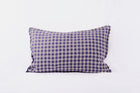 Cojín lino vichy azul y gris