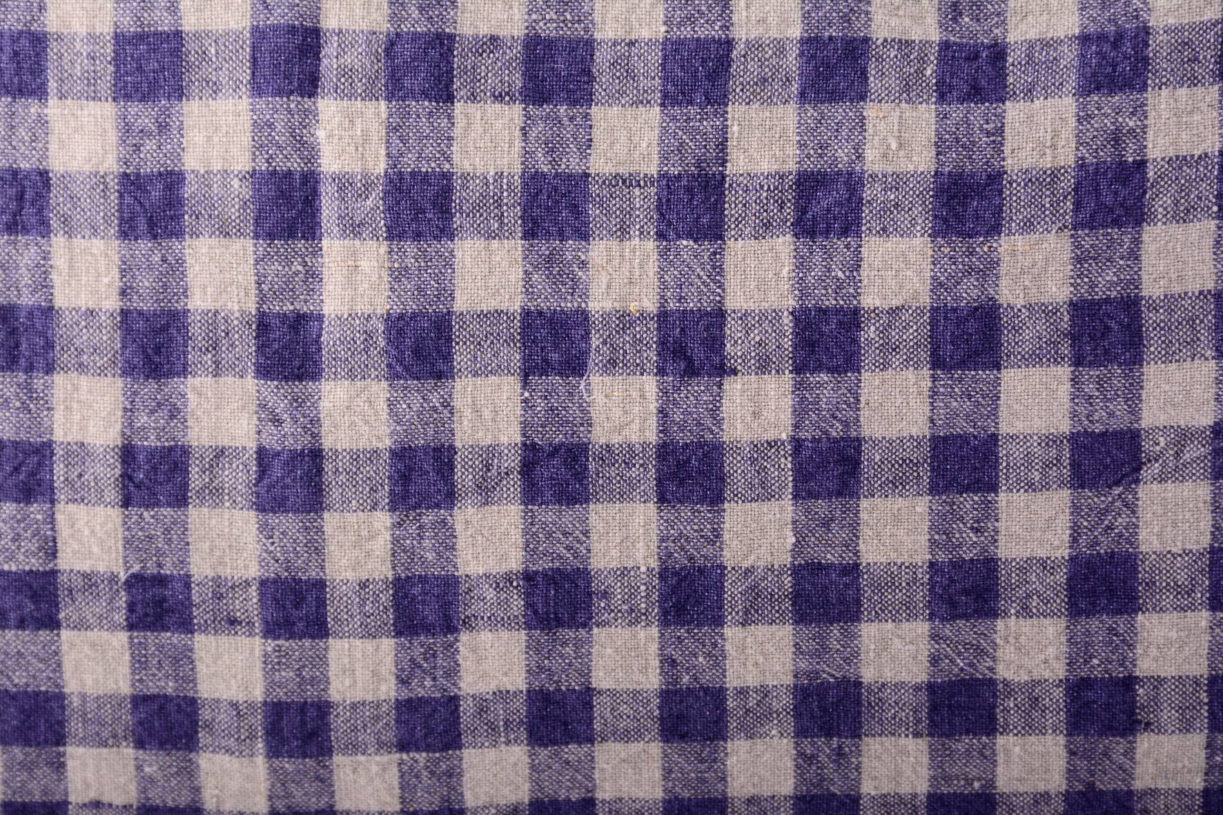 Cojín lino vichy azul y gris