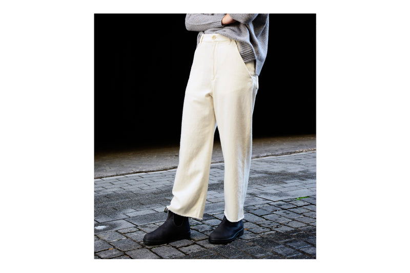 Soft wool denim trousers