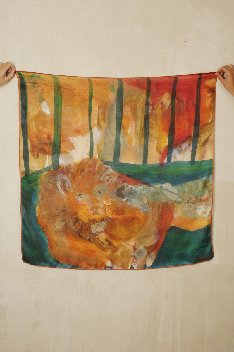 "Siesta with lion" scarf