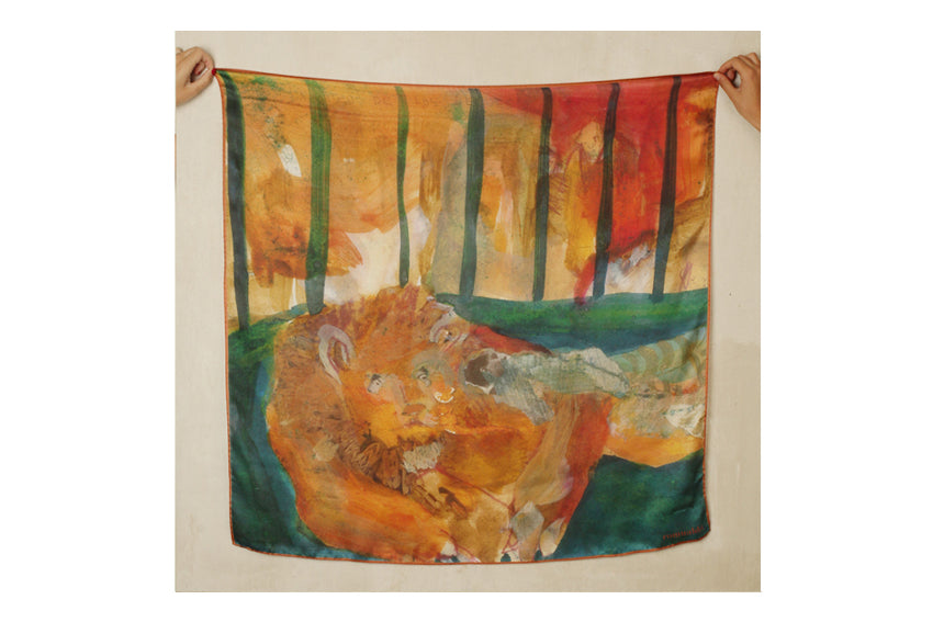 "Siesta with lion" scarf